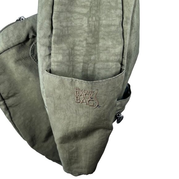 AmeriBag Healthy Back Bag Crossbody Sling Day Pack Khaki Green Adjustable Travel - Picture 8 of 16